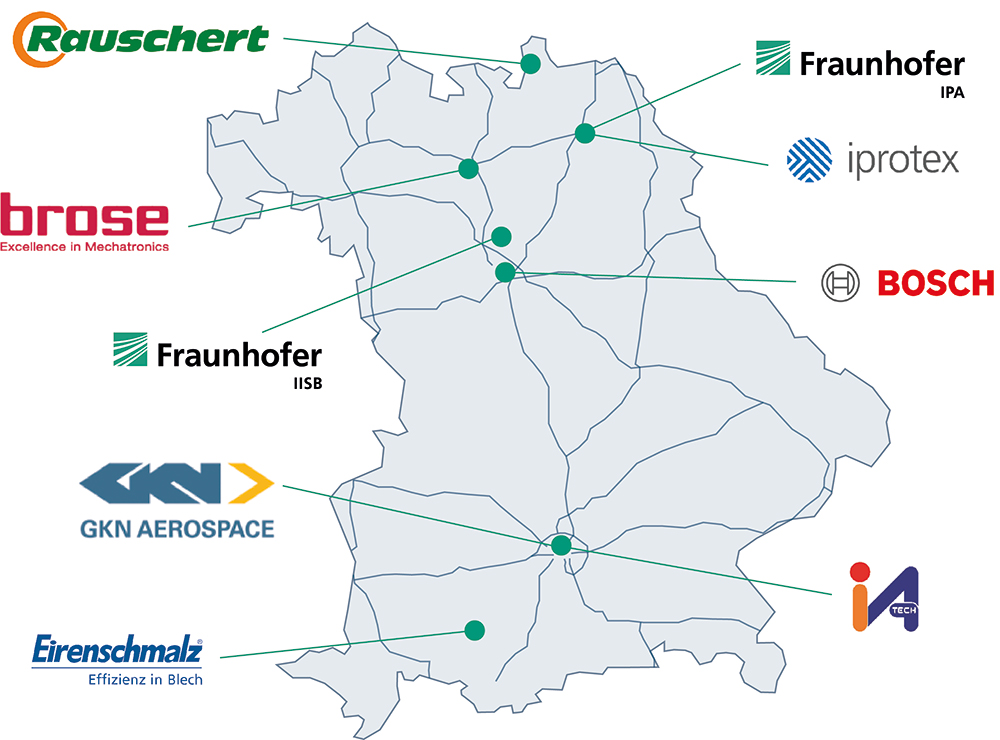 Karte der Projektpartner in ProEnergie-Bayern.